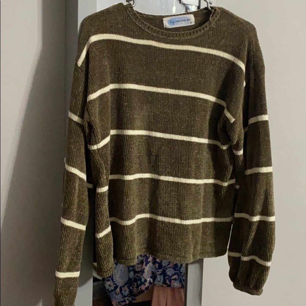 green sweater
